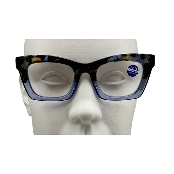 Accessories - Blue Tortoise Cat Eye Reading Glasses +2.75 Anti Blue Light 7321